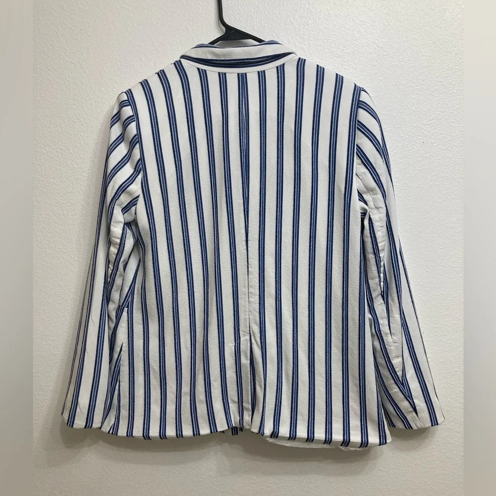 Halogen Blue & White Striped Blazer, Business Casual, Women’s, Size Large - Picture 5 of 7